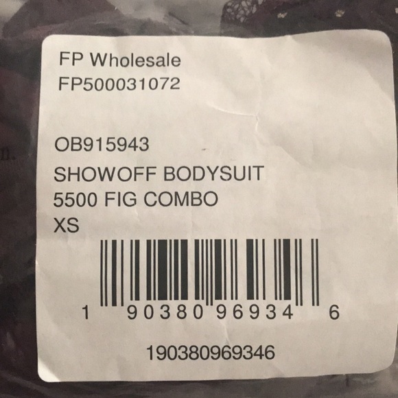 Free People Showoff Bodysuit NWT Color: Fig Combo - Picture 5 of 6